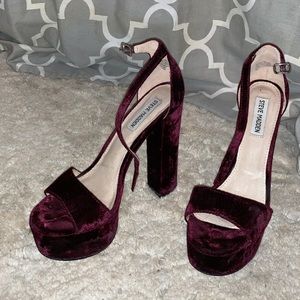 Steven Madden Red Velvet Platforms